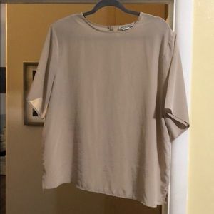 Tan silk blouse